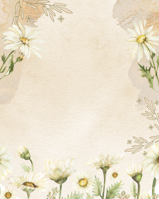 Green Beige Watercolor Floral Daisy Background Instagram Post