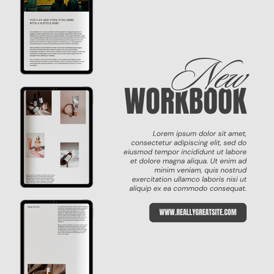 Gray & Beige Modern Workbook Announcement Instagram Post