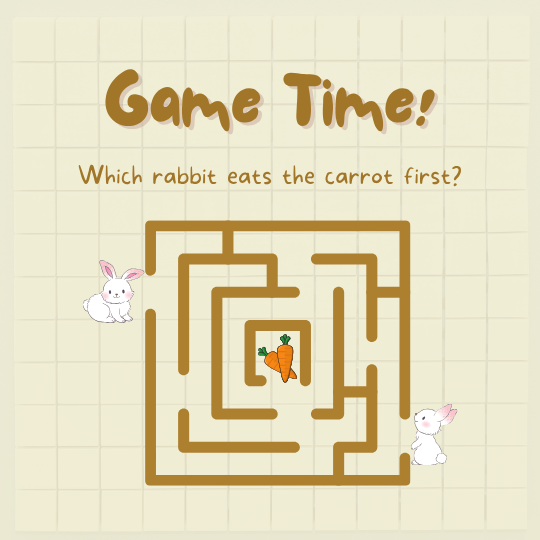 Cream Playful Maze Game Instagram Post