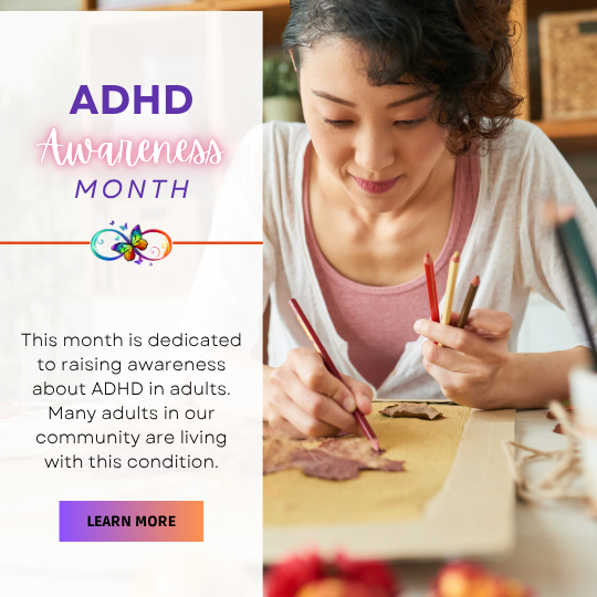 Orange Purple Gradient and Awareness Raising adhd Instagram Post
