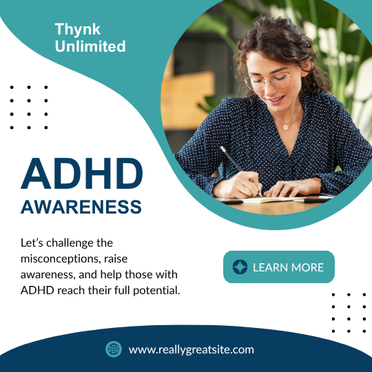 Blue And White Modern ADHD Awareness Instagram Post