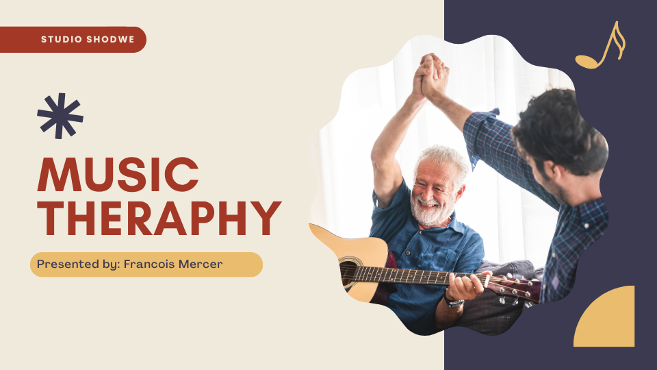 Beige and Blue Simple Music Therapy Presentation