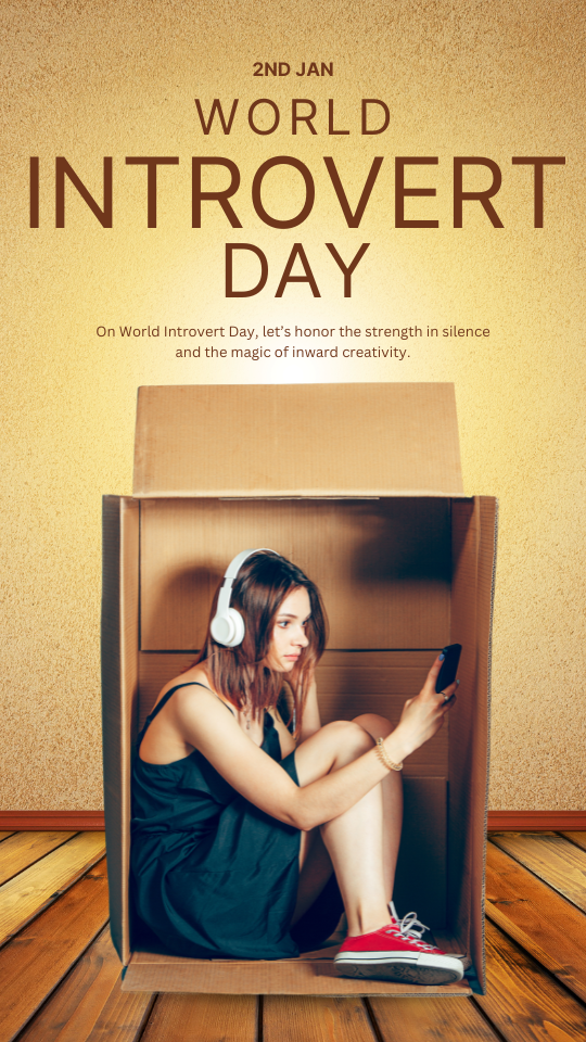 Yellow and Brown Creative World Introvert Day Instagram Story