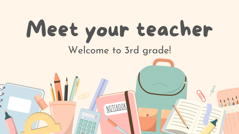 Meet the teacher education presentation in pastel colours simple aesthetic style