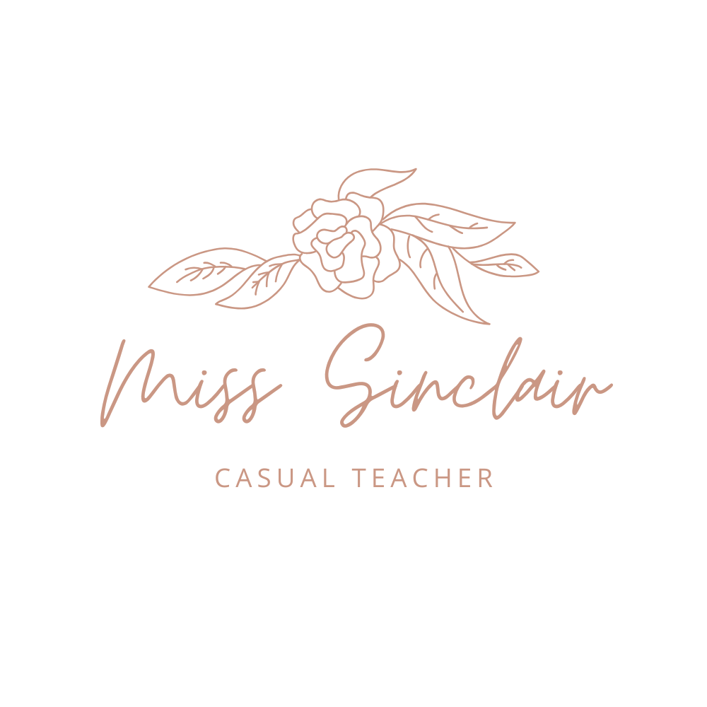 Neutral Peach Floral Teacher Logo