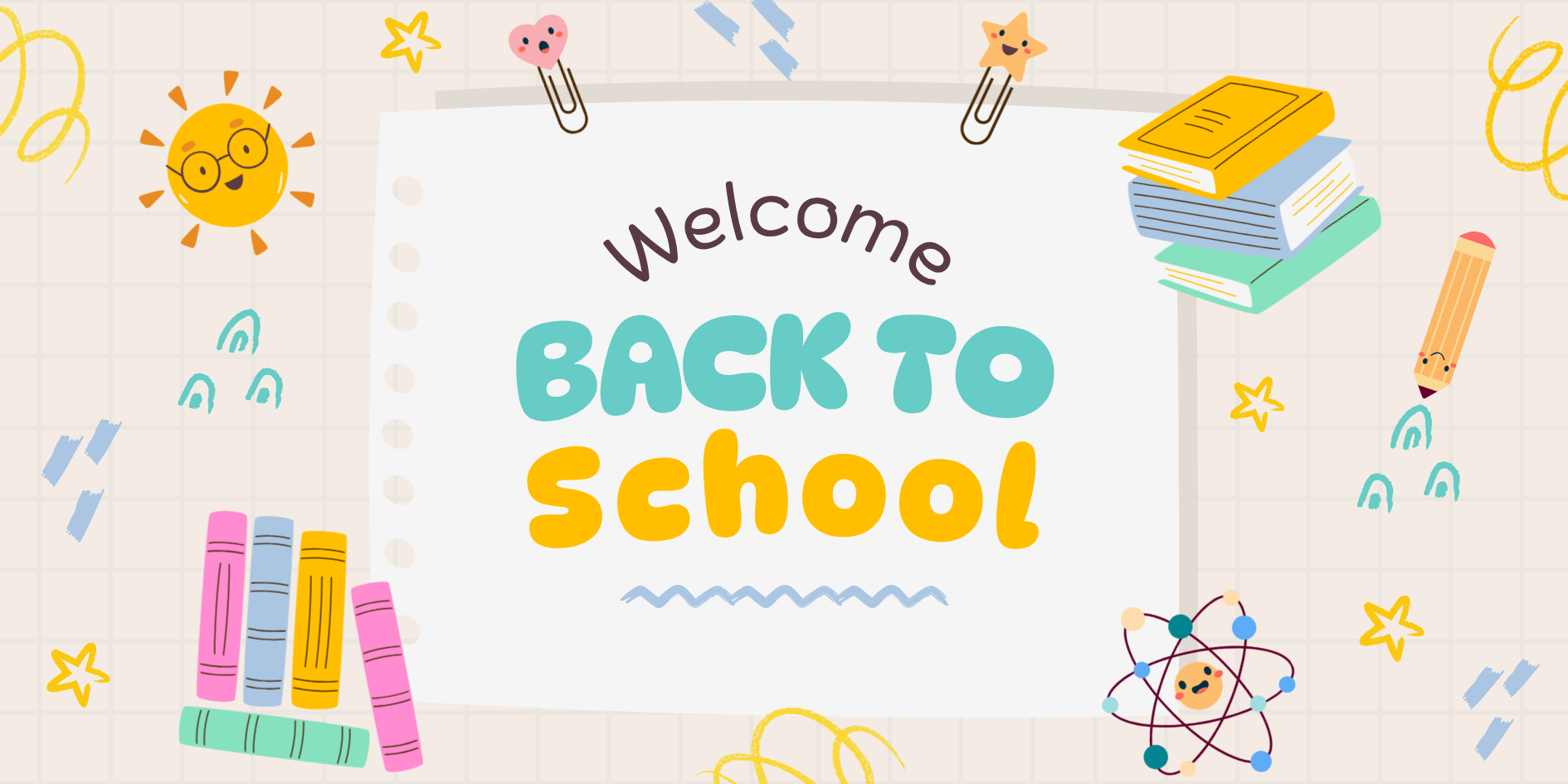 Colorful Illustrative Back to School Banner