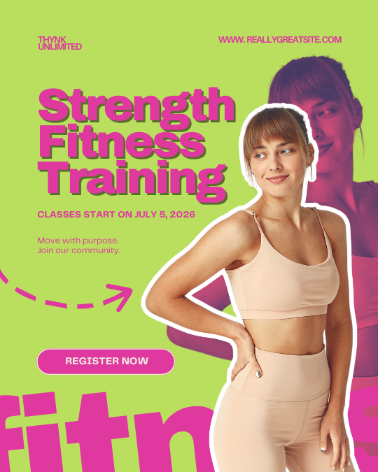 Green and Pink Modern Fitness Training Instagram Post