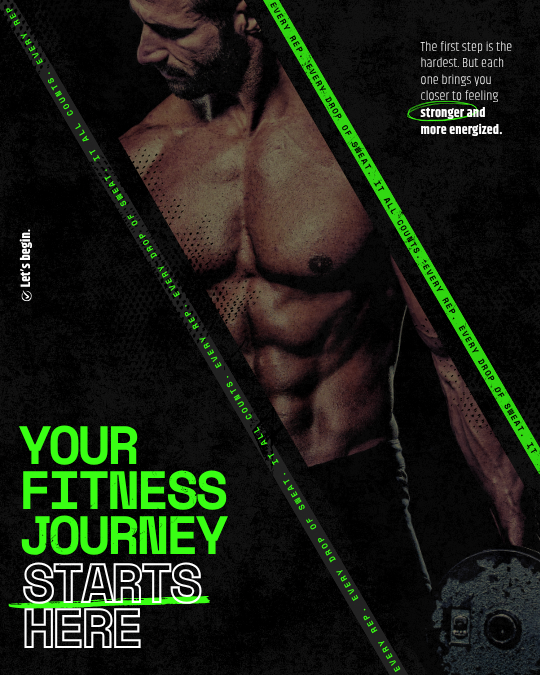 Black and Green Modern Fitness Carousel Instagram Post