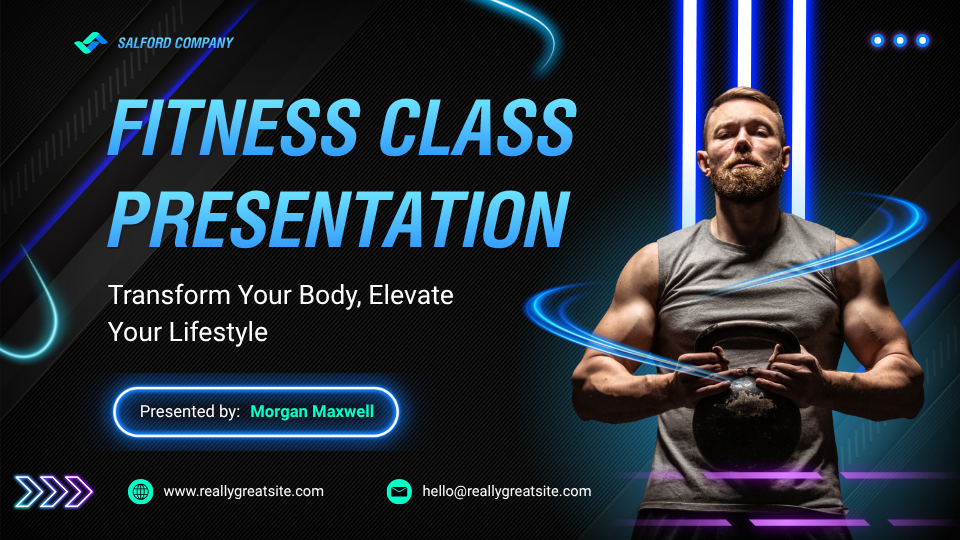 Black and Blue Modern Fitness Class Presentation