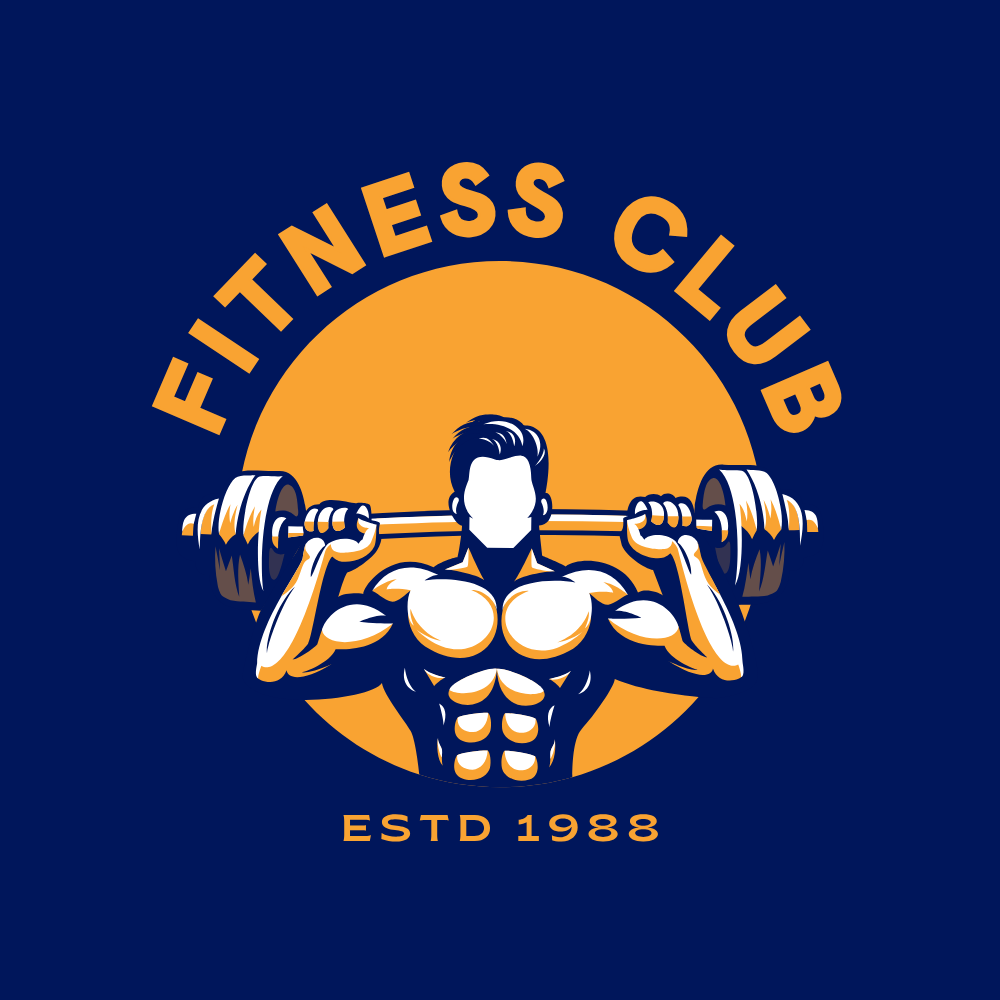 Colorful Illustrative Health and Fitness Club Logo