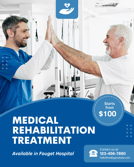 Blue and White Modern Medical Center Instagram Post
