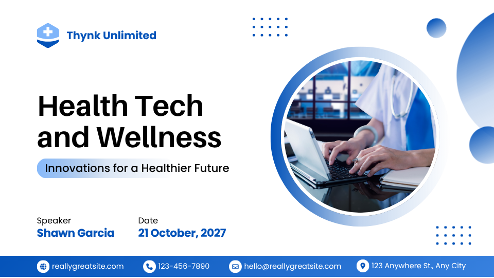 Blue and White Modern Health Technology Presentation
