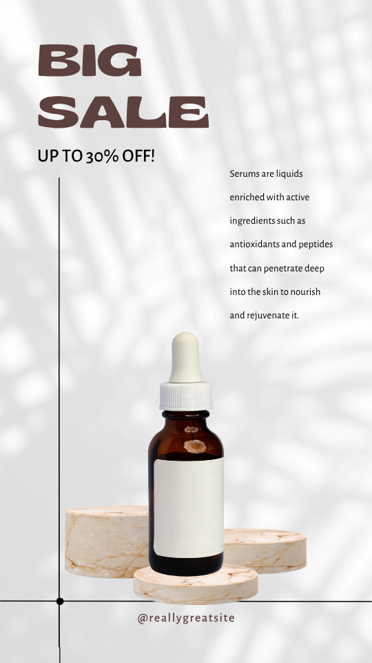 Cream Brown Elegant Big Sale Serum Instagram Story