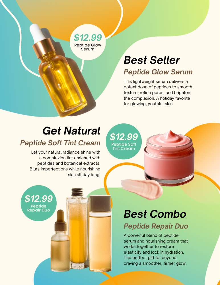 Green and Orange Modern Skincare Product Catalog Flyer