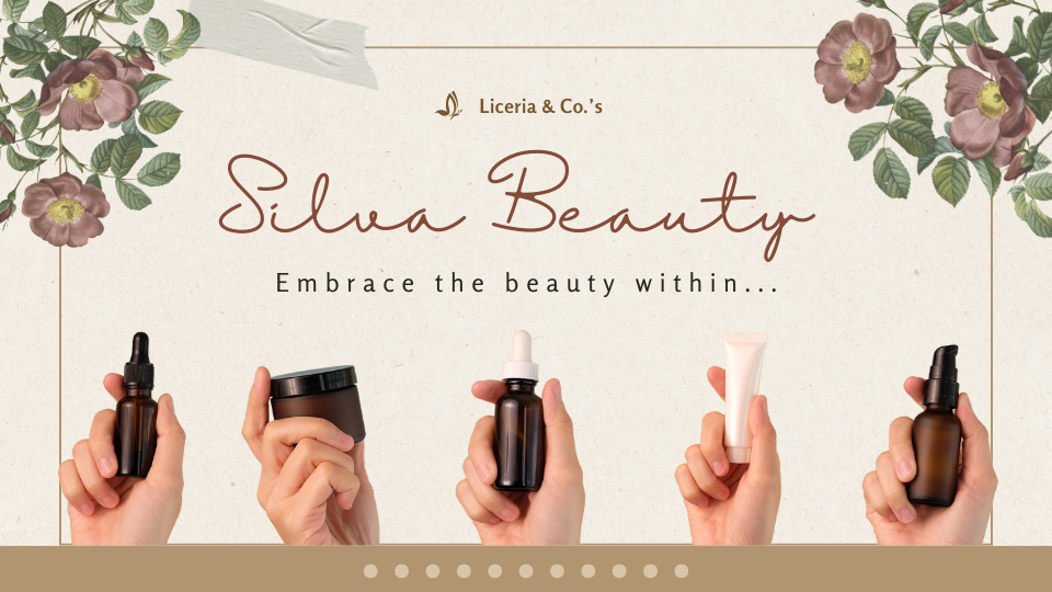 Cream Vintage Feminine Beauty Product Presentation