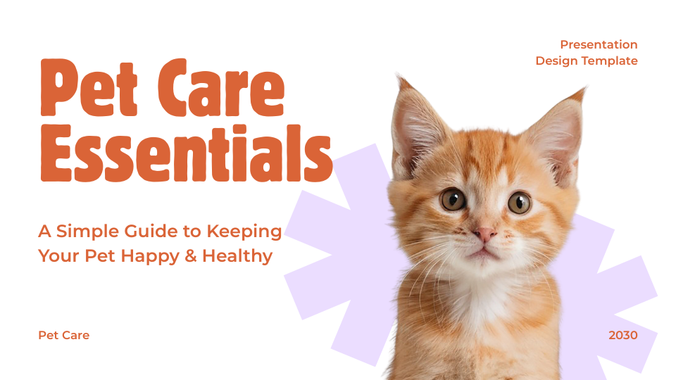 Orange and Purple Illustrated Pet Care Presentation