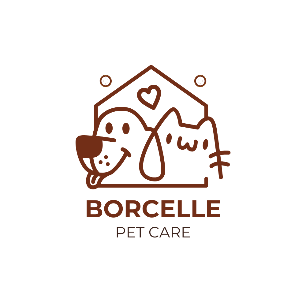 Brown Illustrative Pet Shop & Care Logo