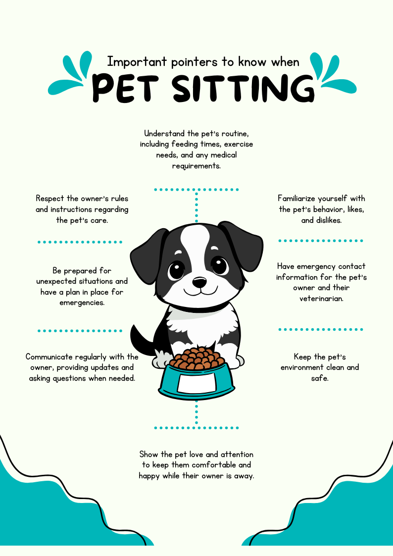 Green Illustrative Pet Care Tips Infographic Poster