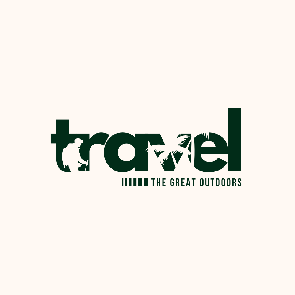 Green Modern and Minimalistic Travel Typography Logo
