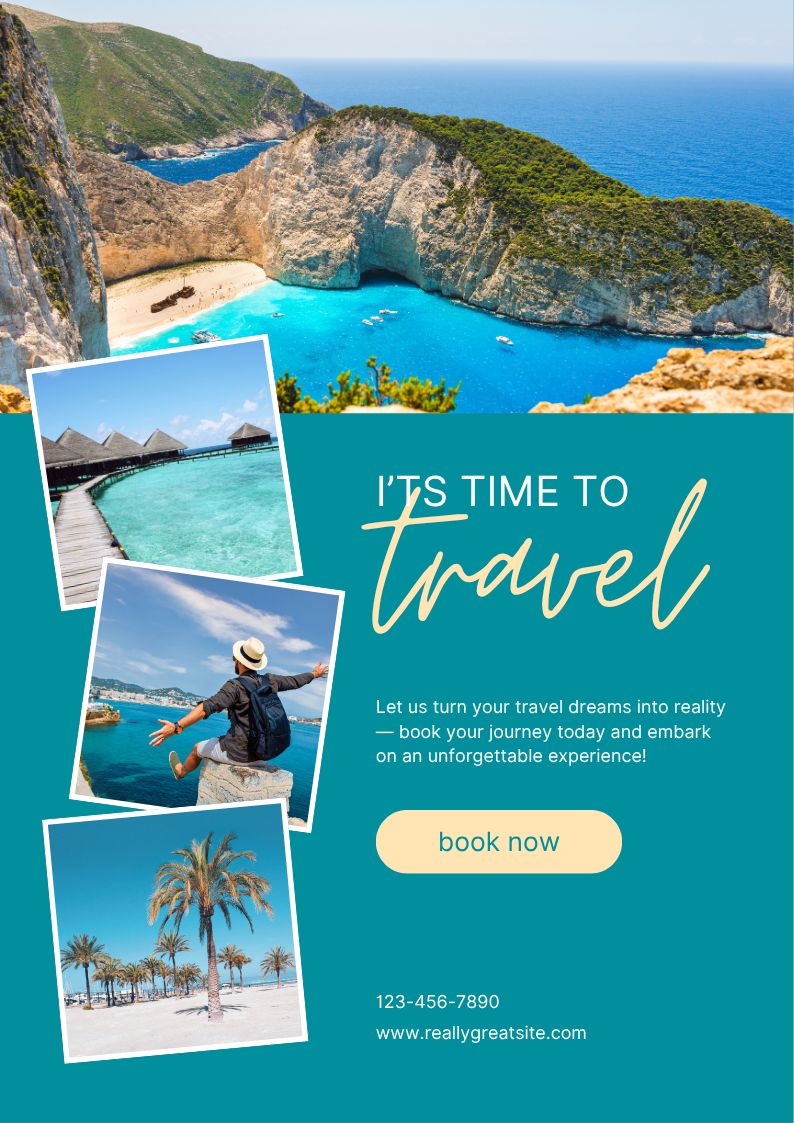 Green Collage Travel Agency Poster