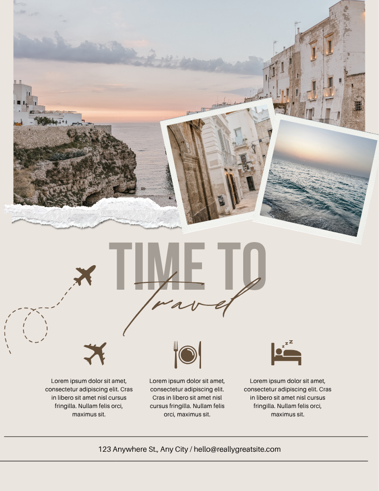 Beige Aesthetic Travel Agency Flyer