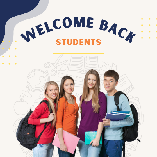 Dark Blue And Yellow Welcome Back Students Instagram Post