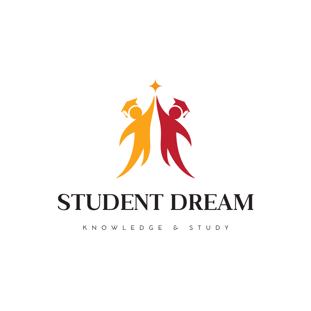 Red Orange Black Minimalist Student Dream Logo Design
