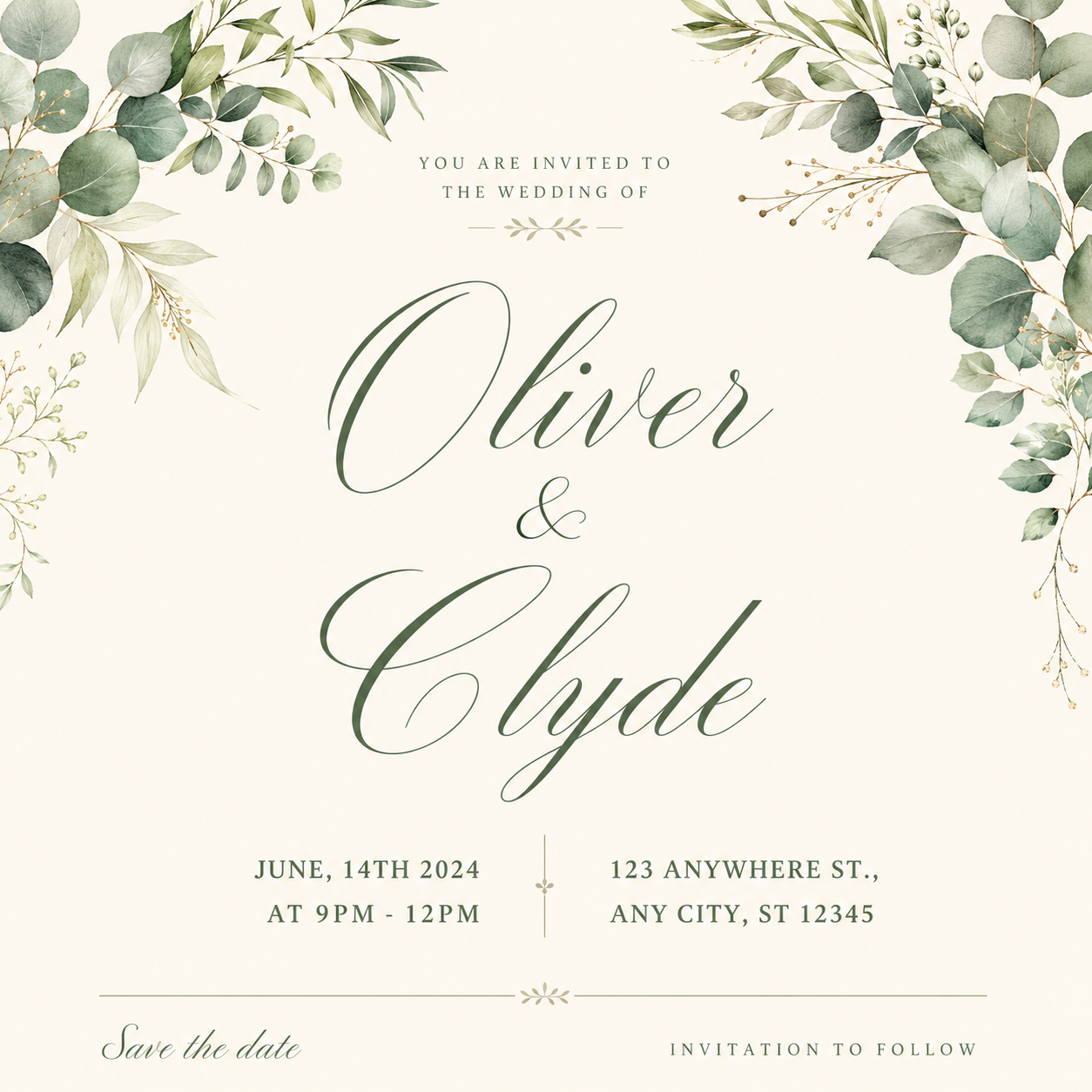 Beige Aesthetic Simple Wedding Invitation Instagram Post