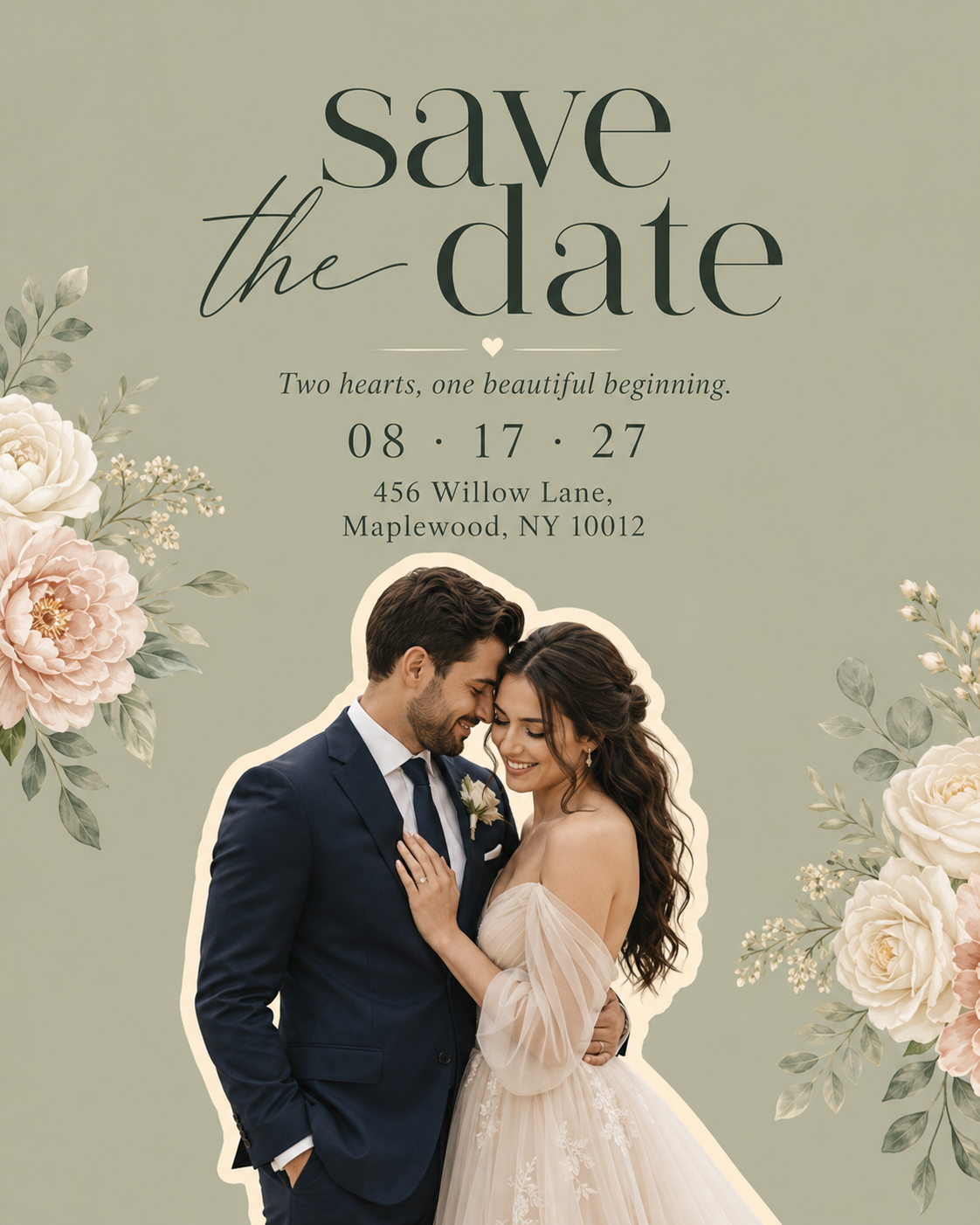 Beige and Soft Pink Romantic Wedding Instagram Post