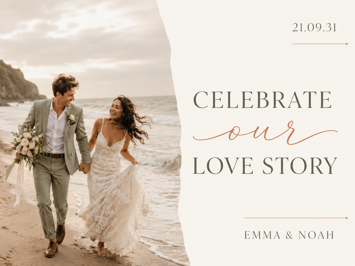 Beige and White Elegant Wedding Photo Book