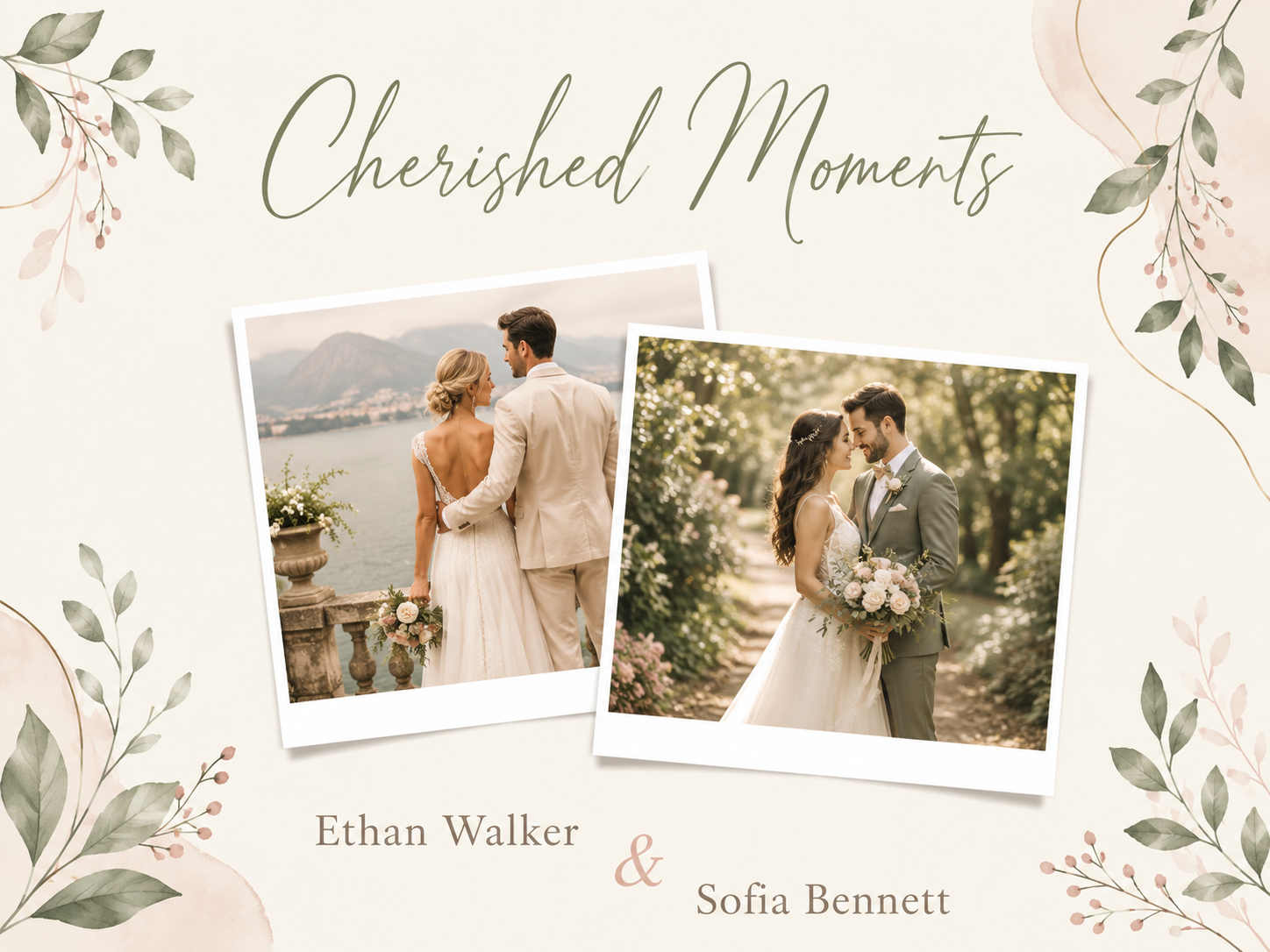 Beige Minimalist Wedding Photo Book