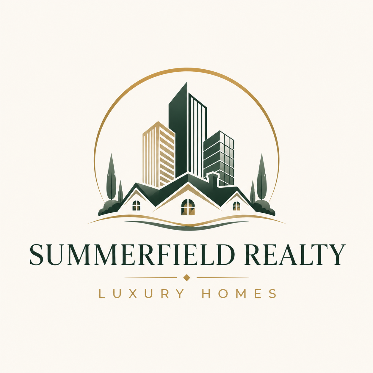 Black and Gold Flat Illustrative Real Estate Logo