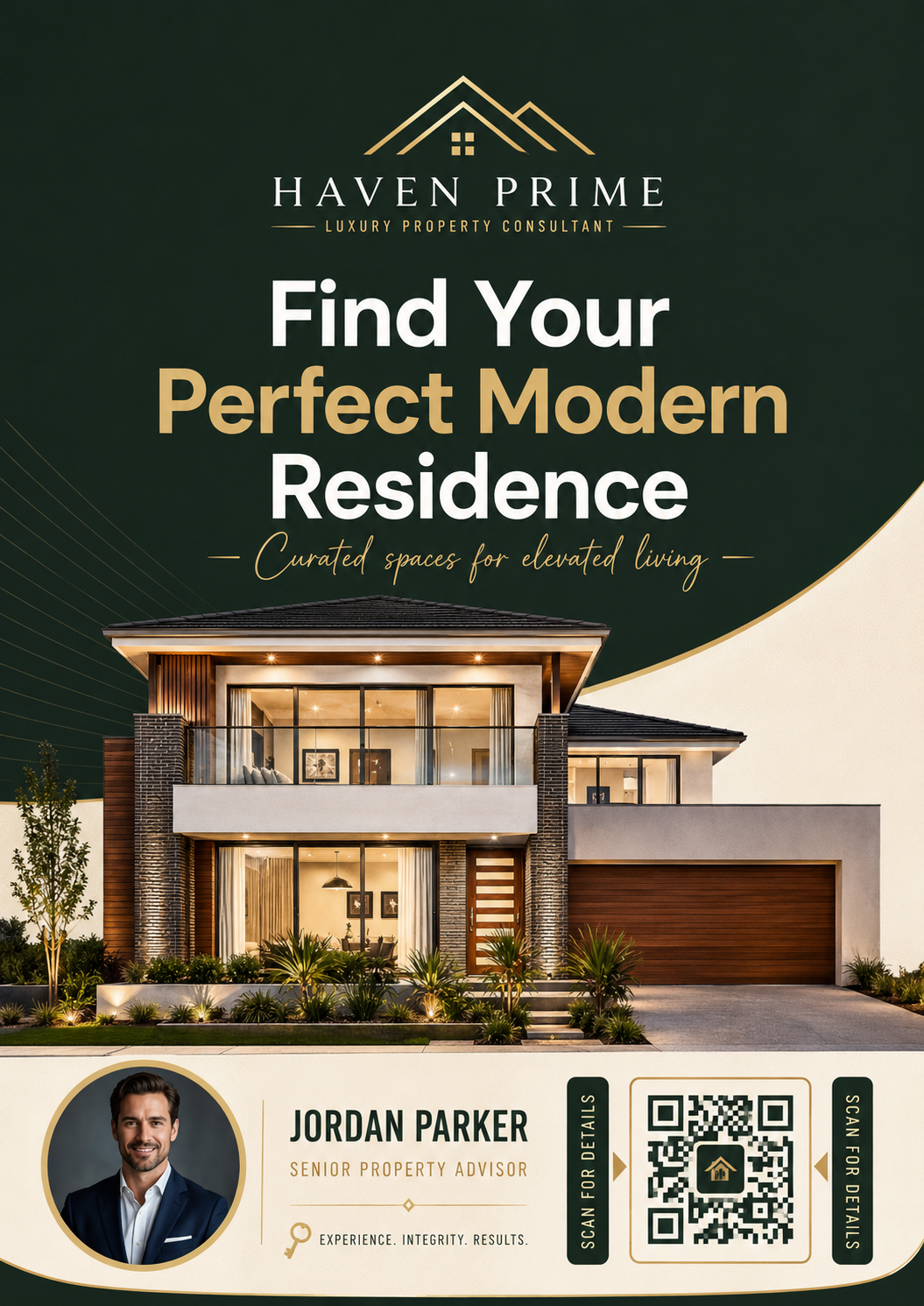 Black and Gold Luxury Real Estate Poster