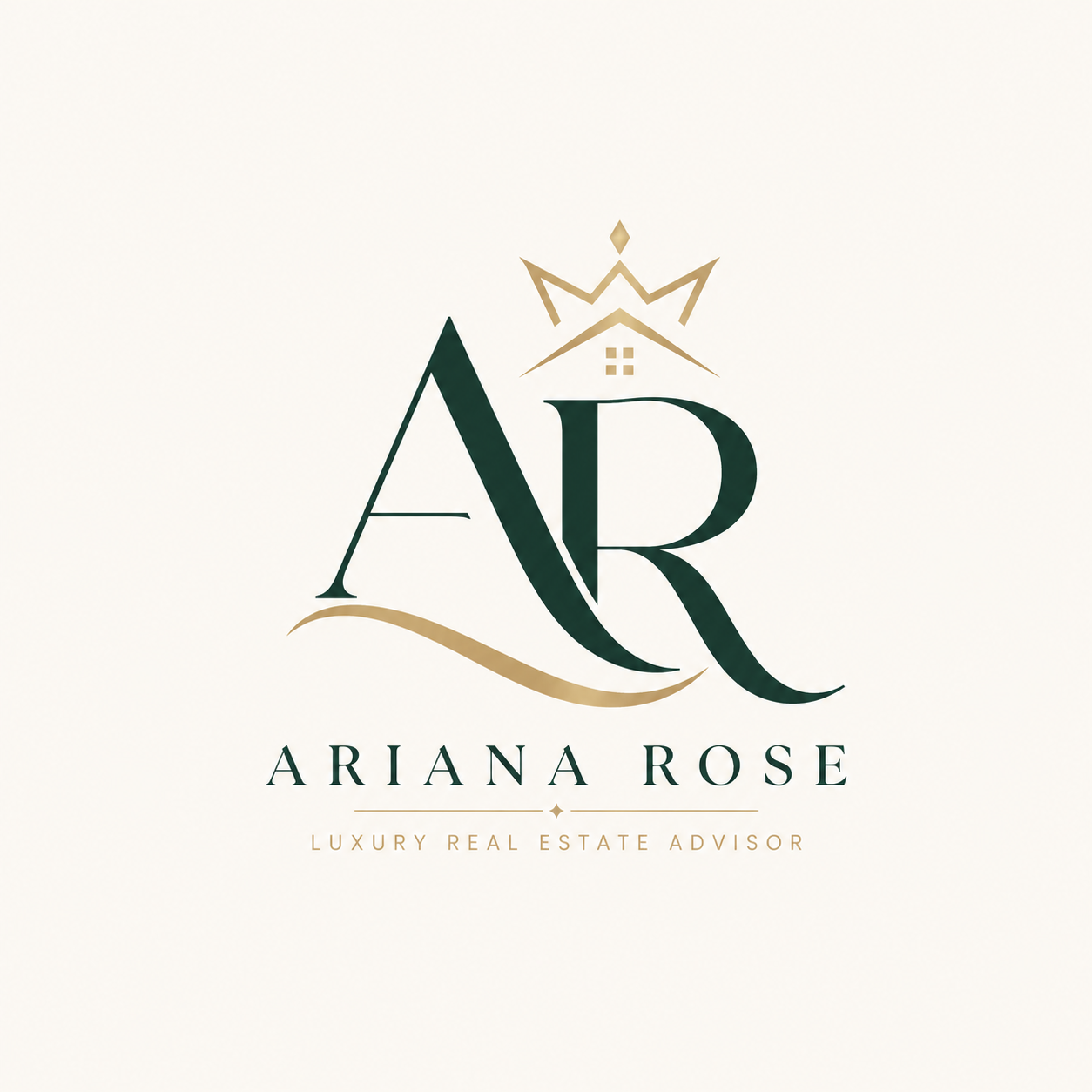 Black and White Elegant Monogram Real Estate Agent Logo