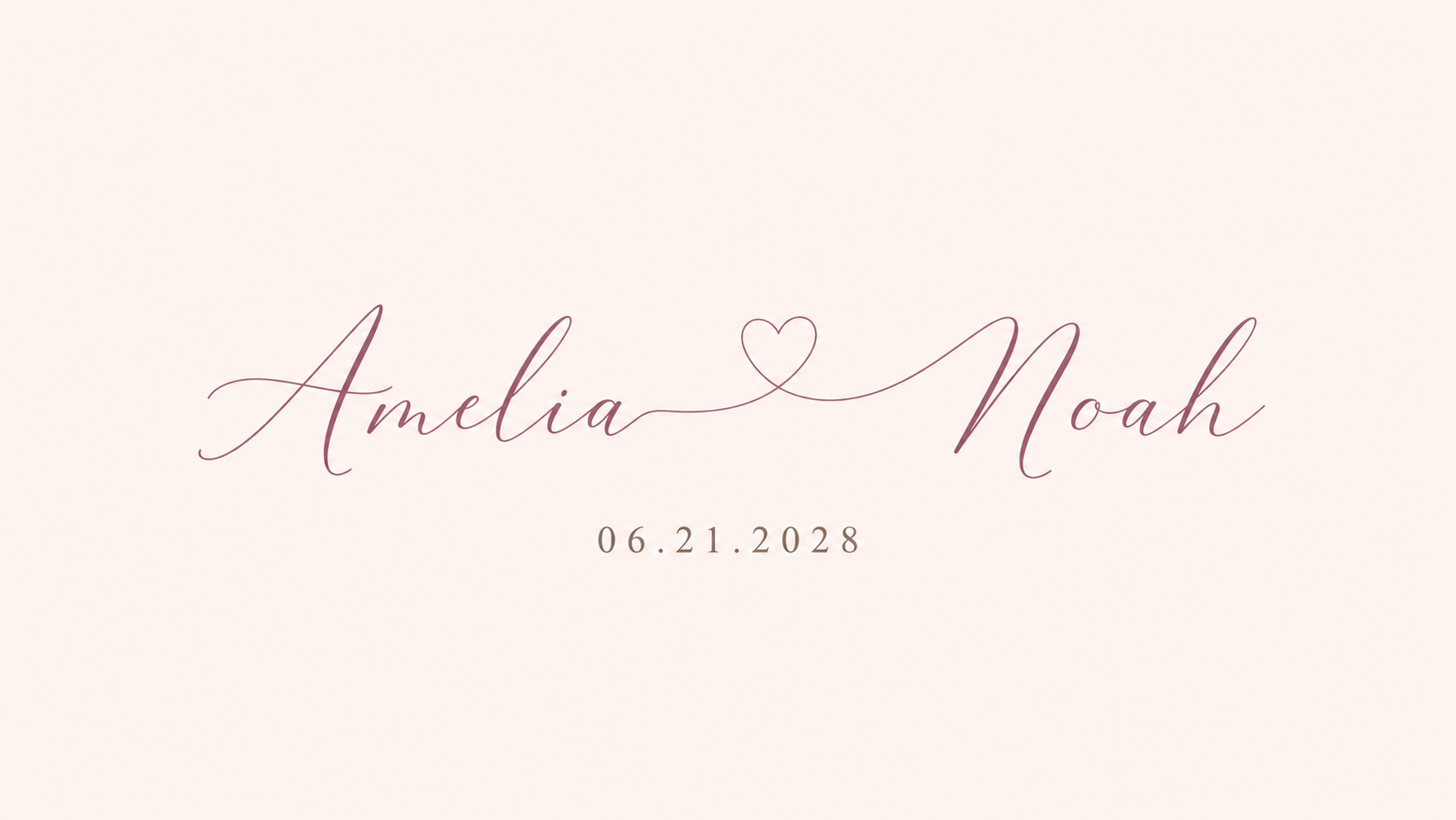 Black and White Minimalist Heart Wedding Banner
