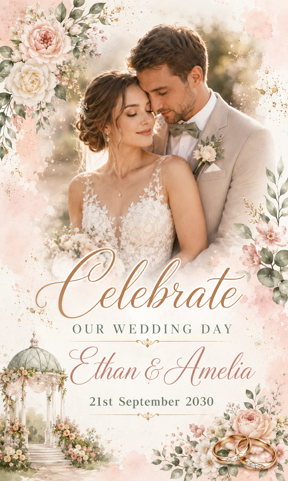 Black And White Modern Wedding Invitation Banner
