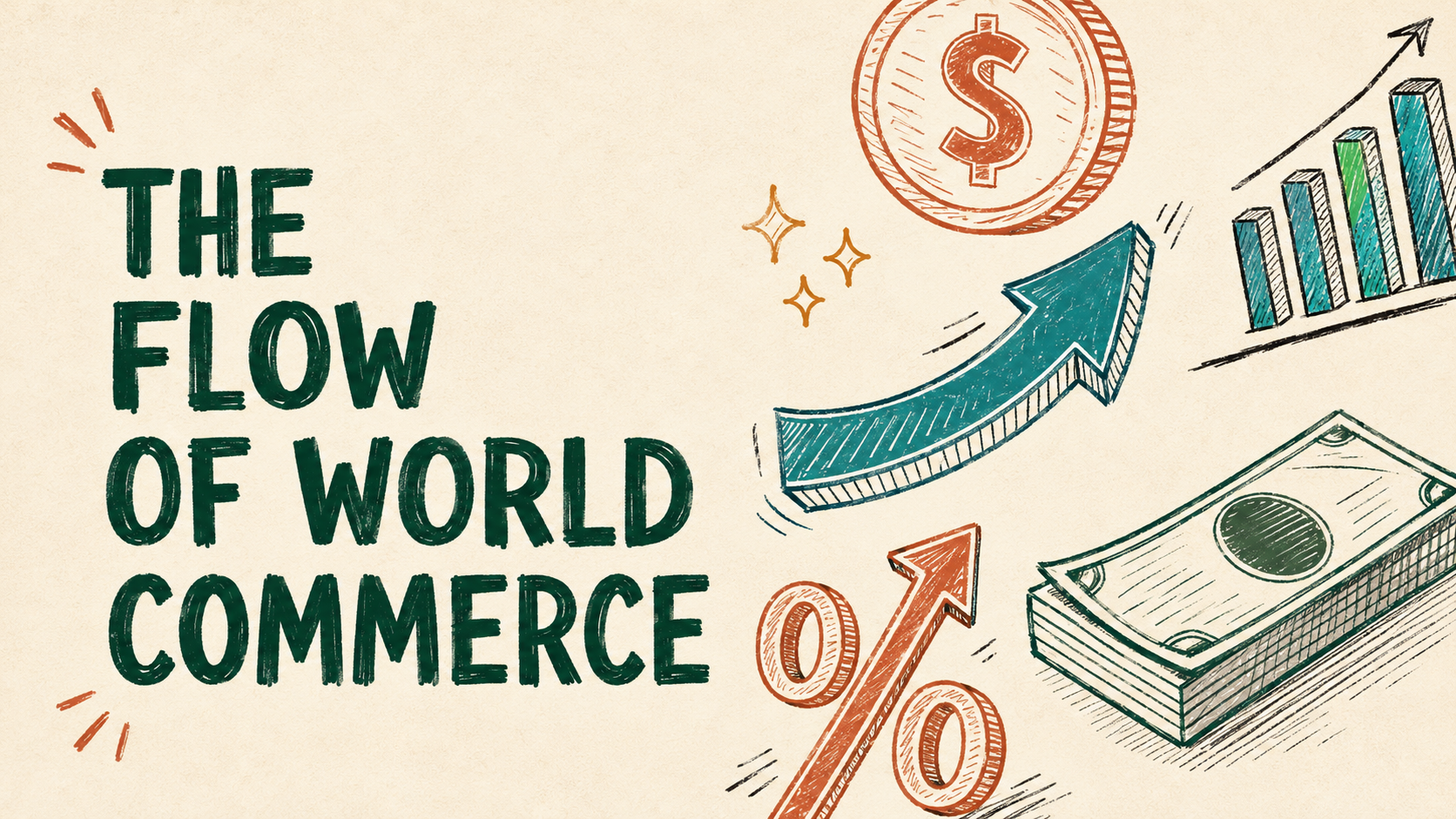 Blue and White Illustrated Global Trade Presentation