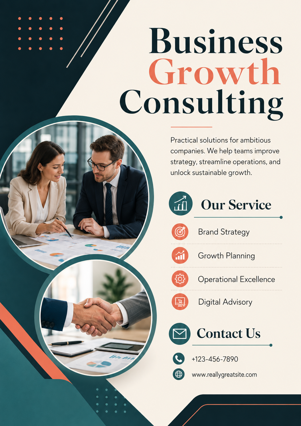 Blue Modern Business Consulting Service Poster