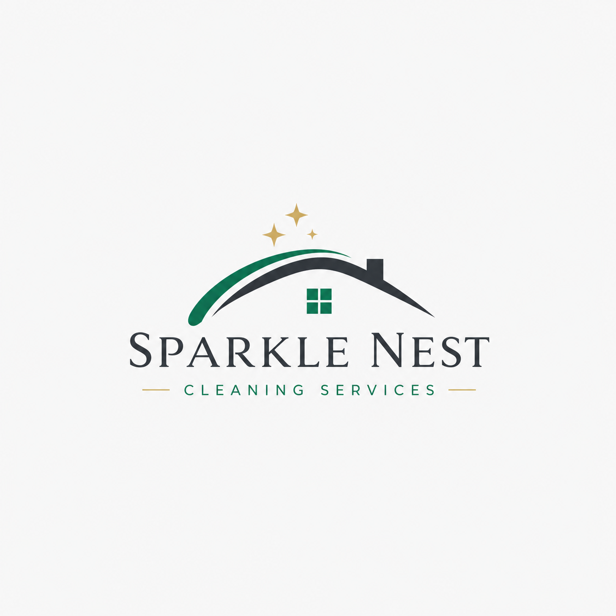 Blue With Sparkles Cleaning Service Logo