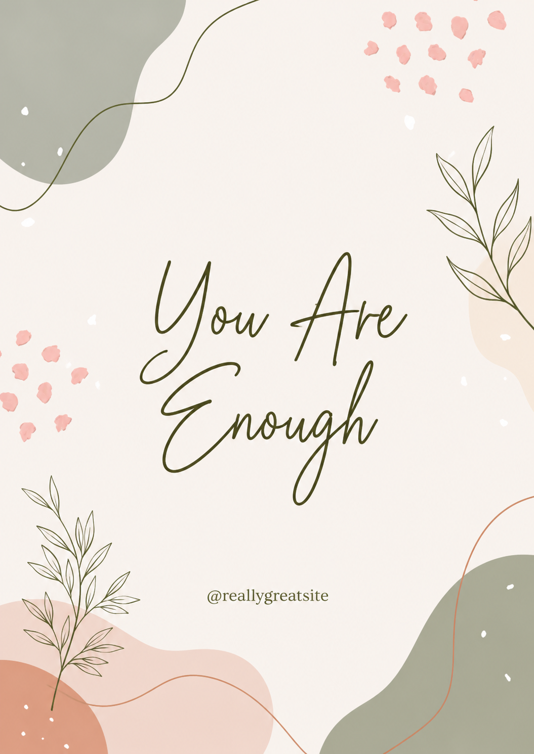 Brown Simple Boho You're Wonderful Quote Poster