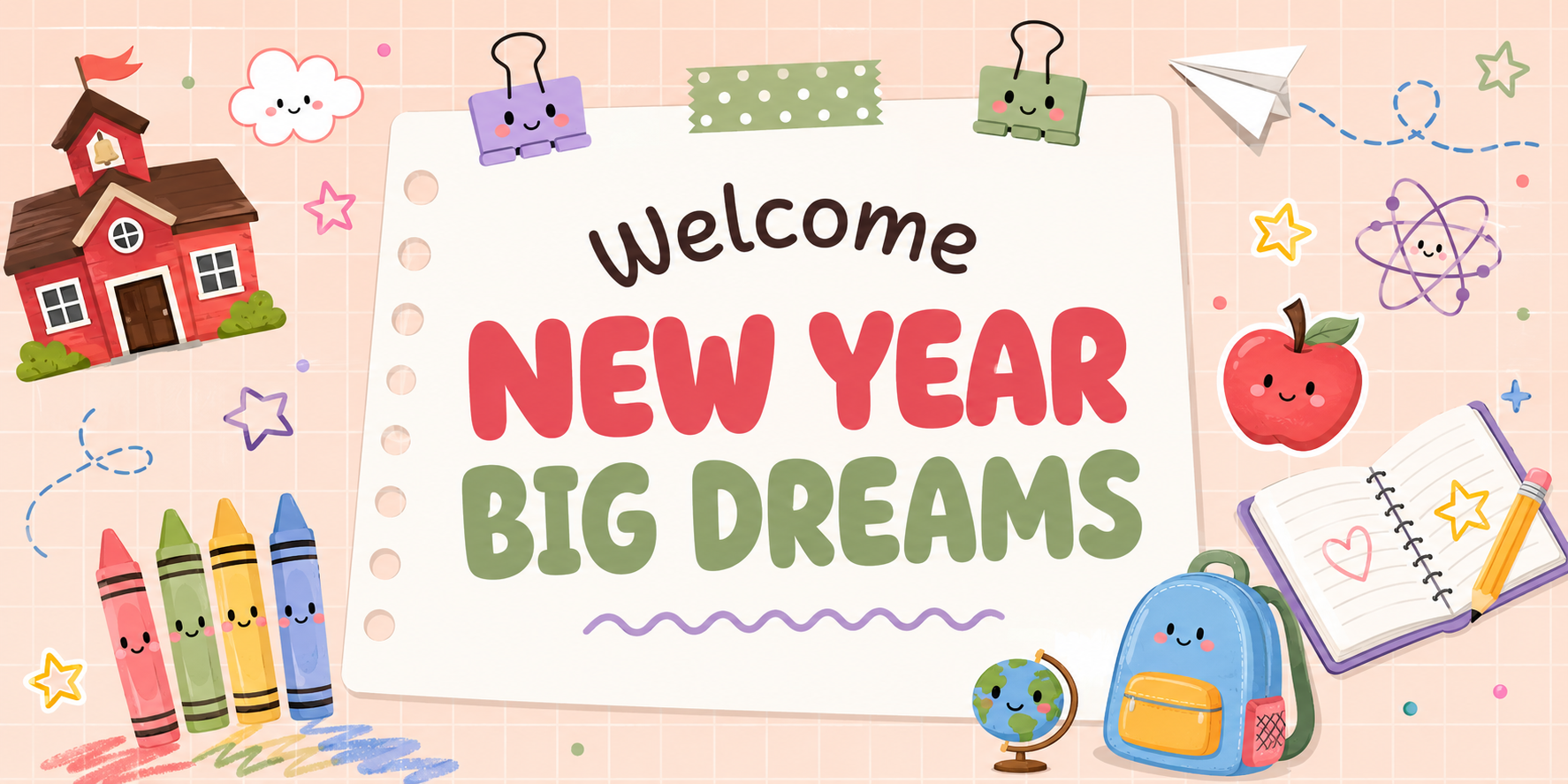 Colorful Illustrative Back to School Banner