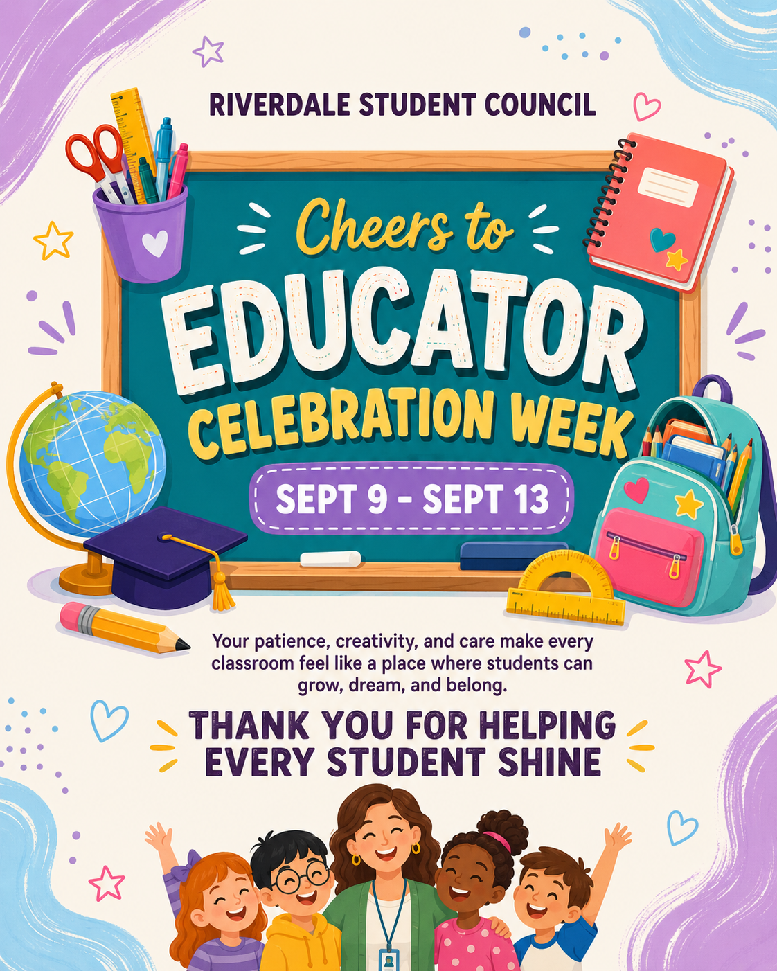 Colorful Illustrative Teacher Appreciation Week Instagram Post