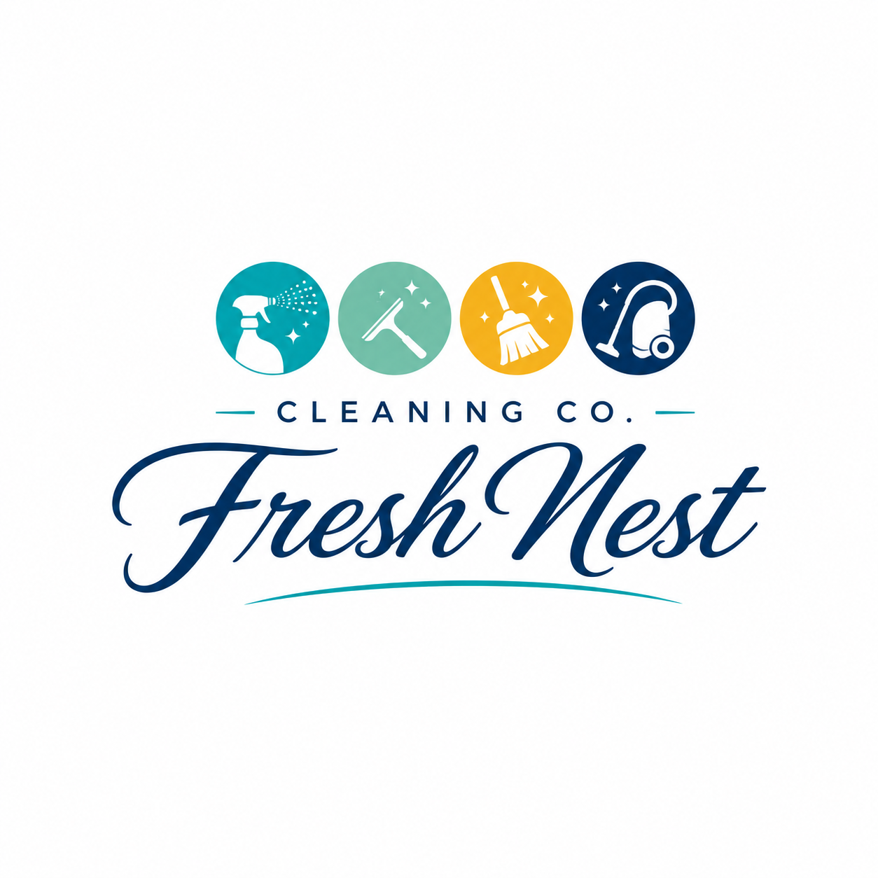 Colorful Modern Cleaning Service Logo