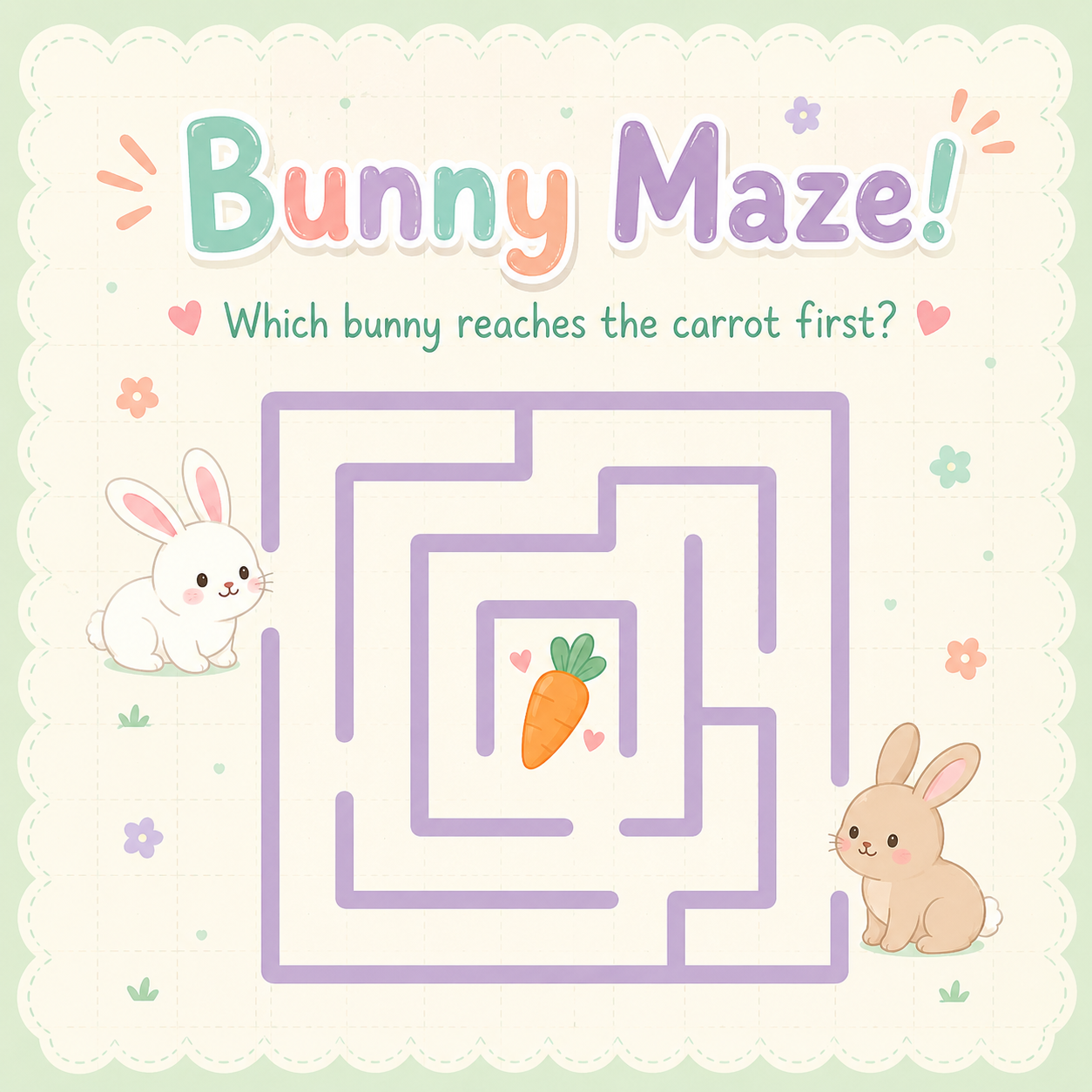 Cream Playful Maze Game Instagram Post