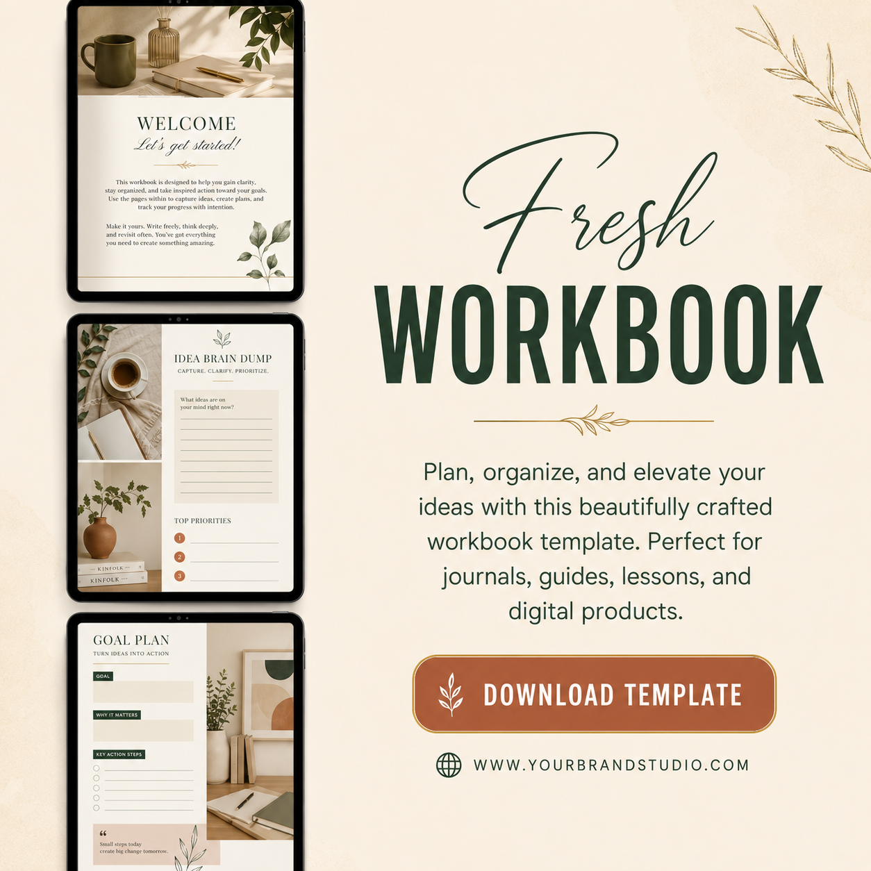 Gray & Beige Modern Workbook Announcement Instagram Post