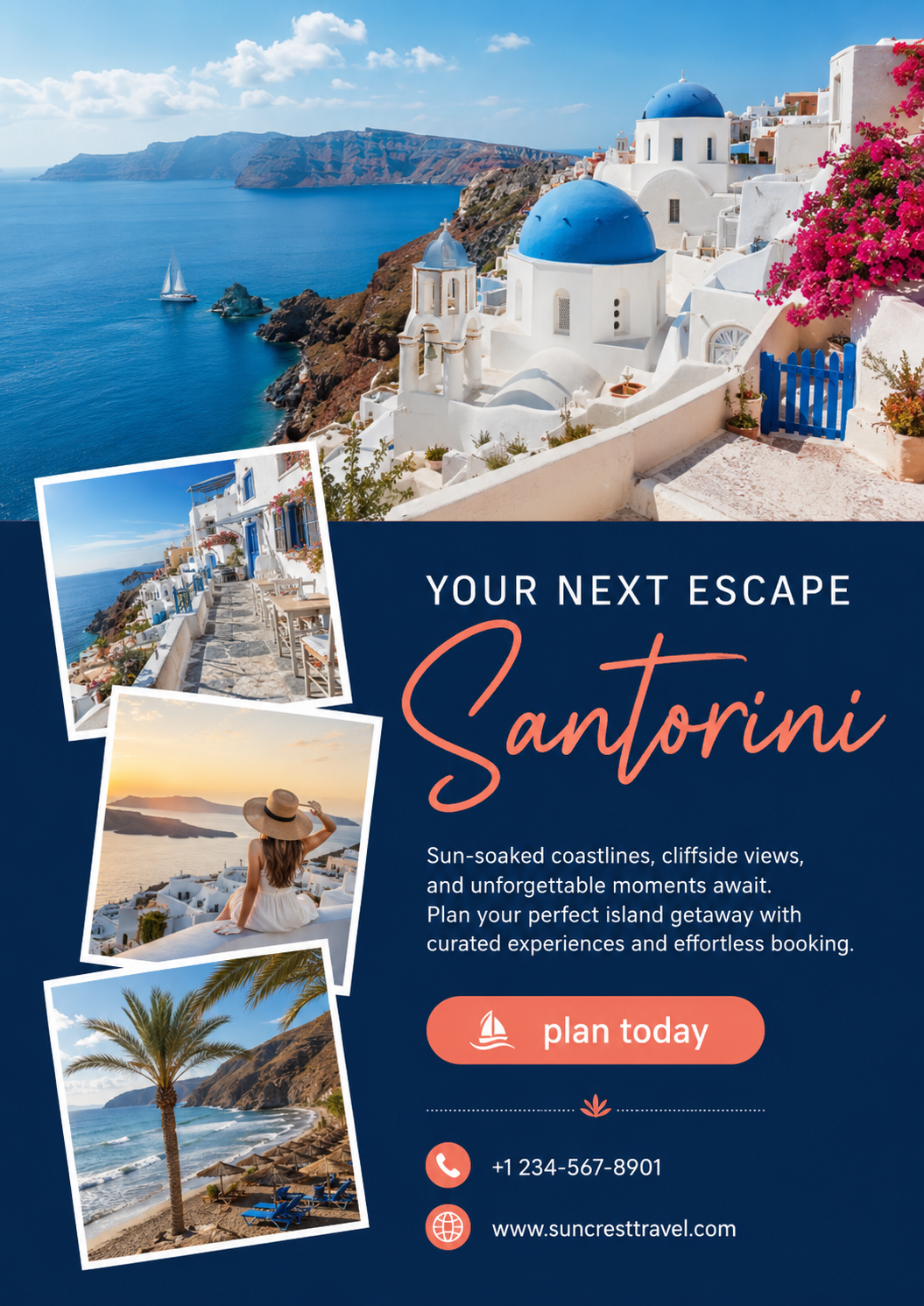 Green Collage Travel Agency Poster