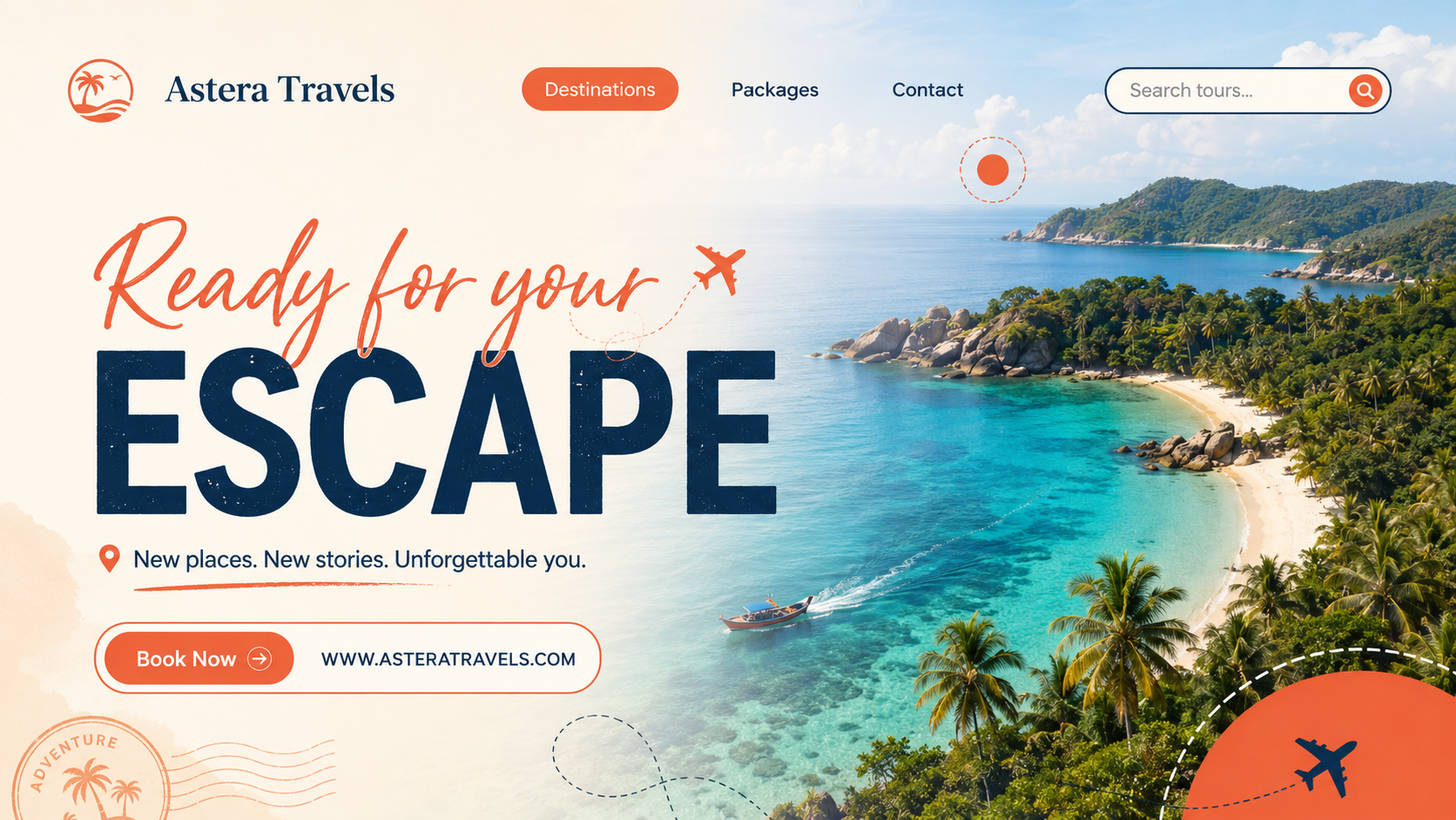 Green Orange Modern It's Time To Travel Presentation