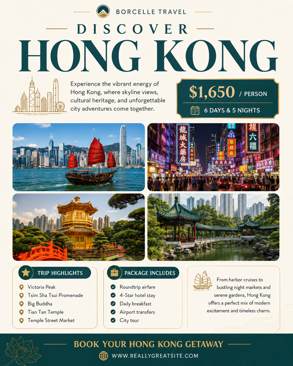 Ivory Red Bold Rounded Travel Package Promotion Flyer