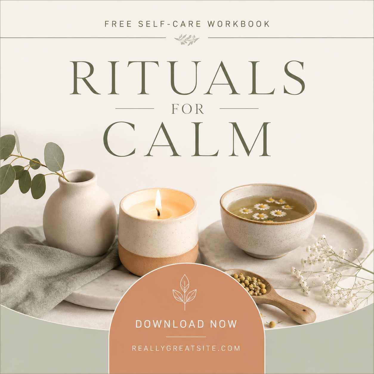Light Neutral beige and mauve Free Guide to Wellness Workbook Download