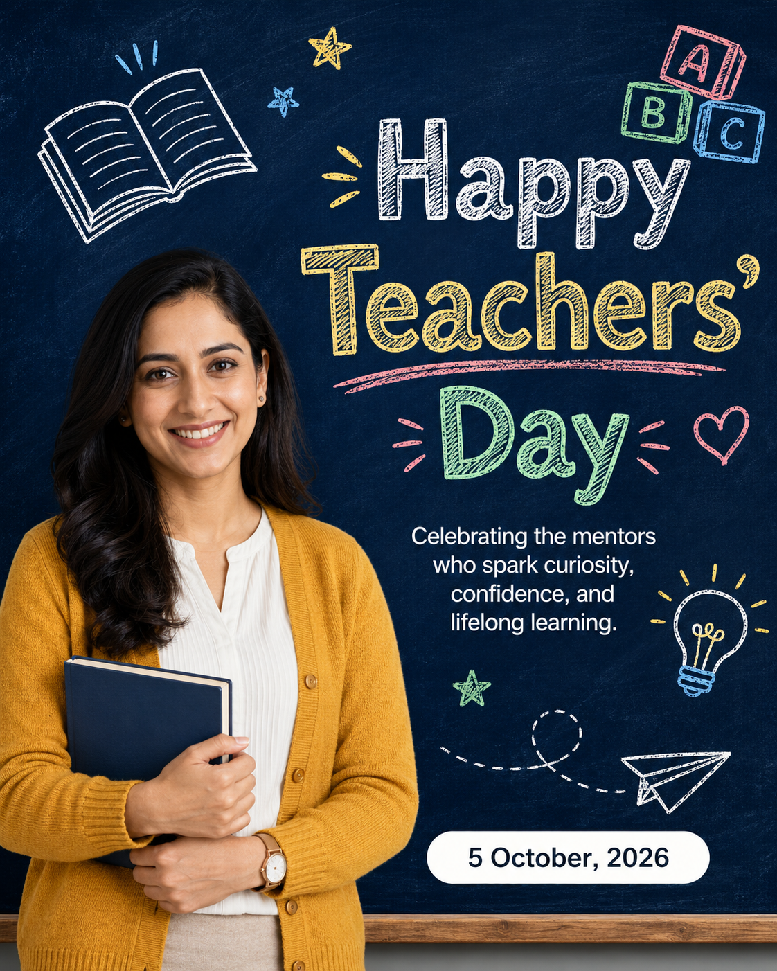 Red and White Playful Teacher's Day Instagram Post